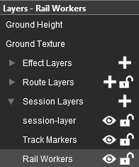 Layers palette with session layers open