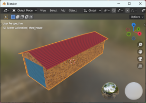 Shed house D3 baking texture joined object.png